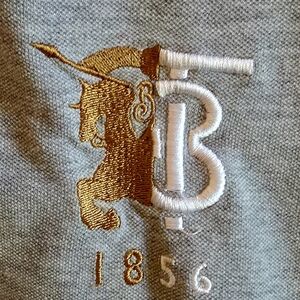 Burberry Gray Men' XL Long Sleeve Polo Shirt